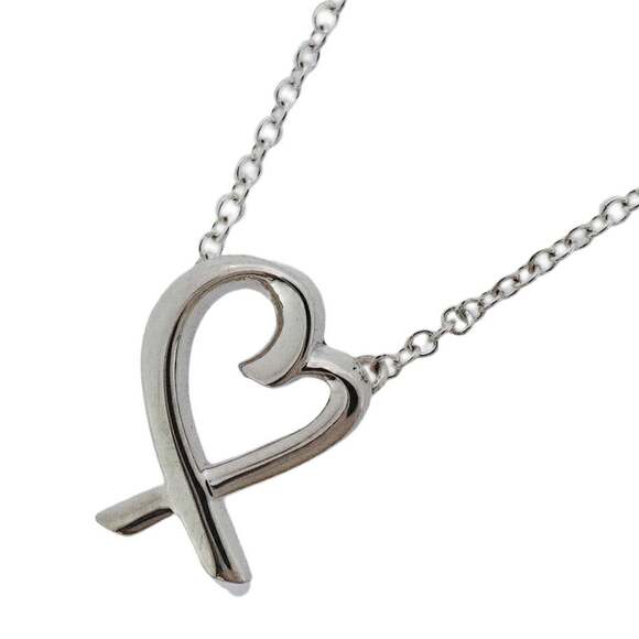 Tiffany Loving Heart Necklace Silver 925 Women's